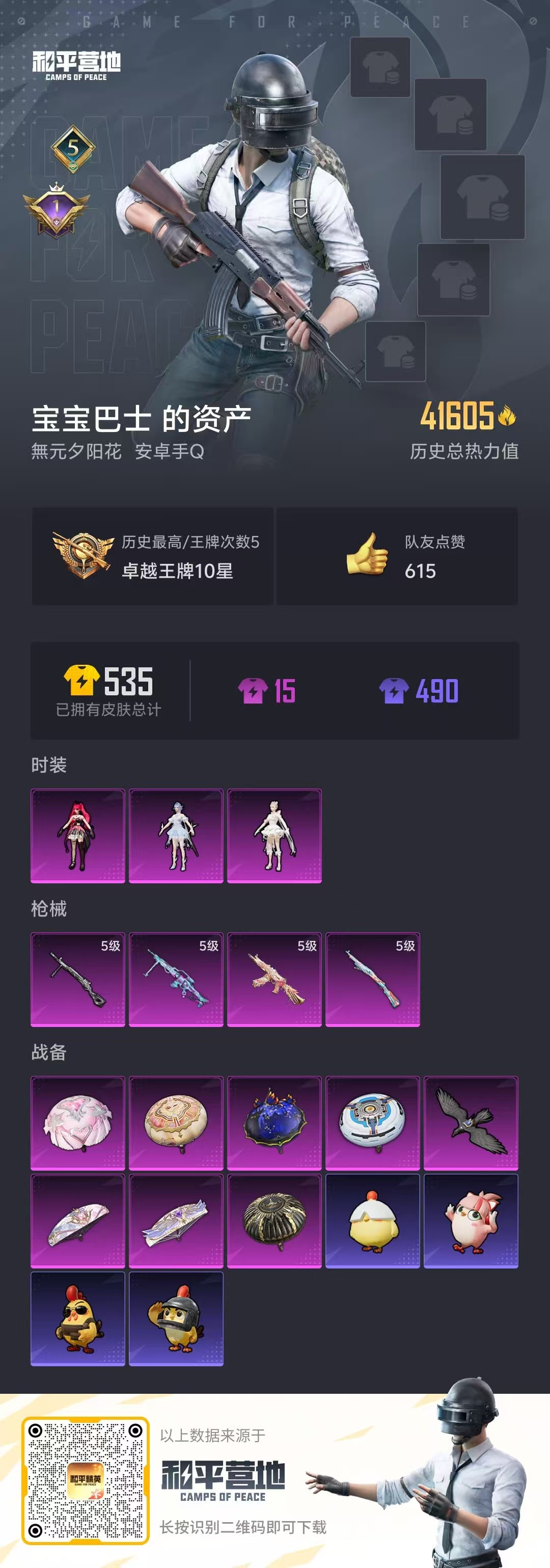 HPSJ3436953和平精英账号详情图4