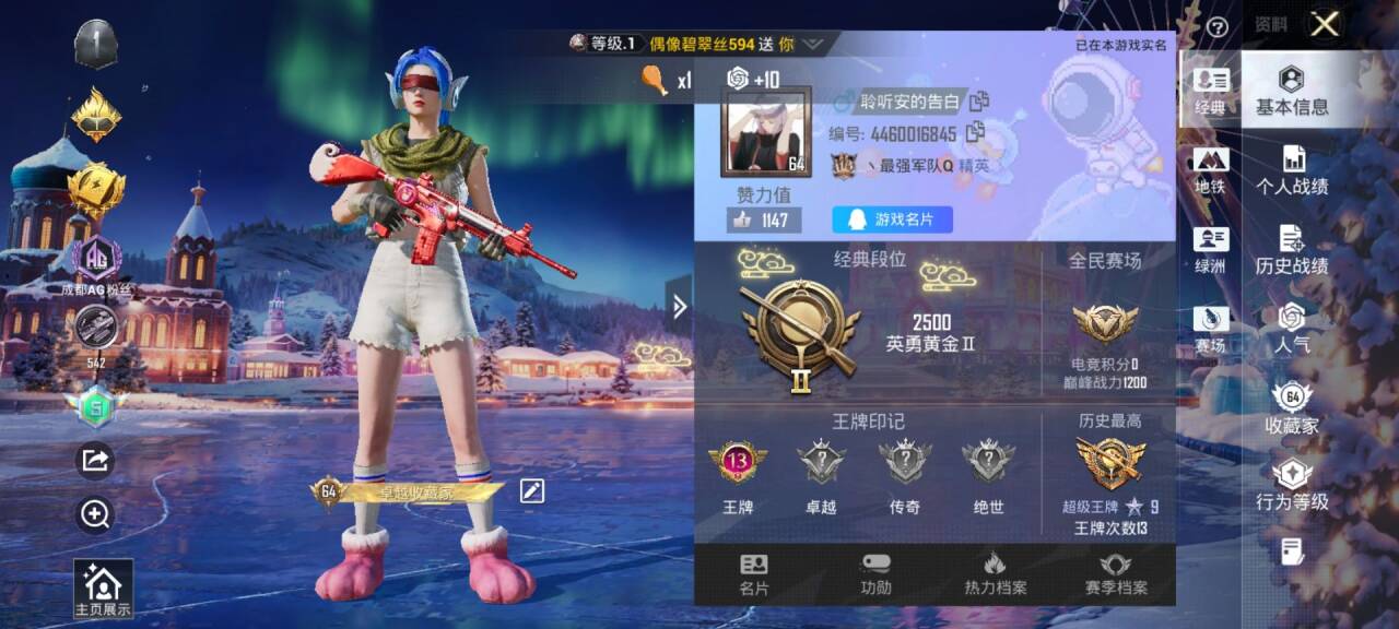 HPSJ3437593和平精英账号详情图2