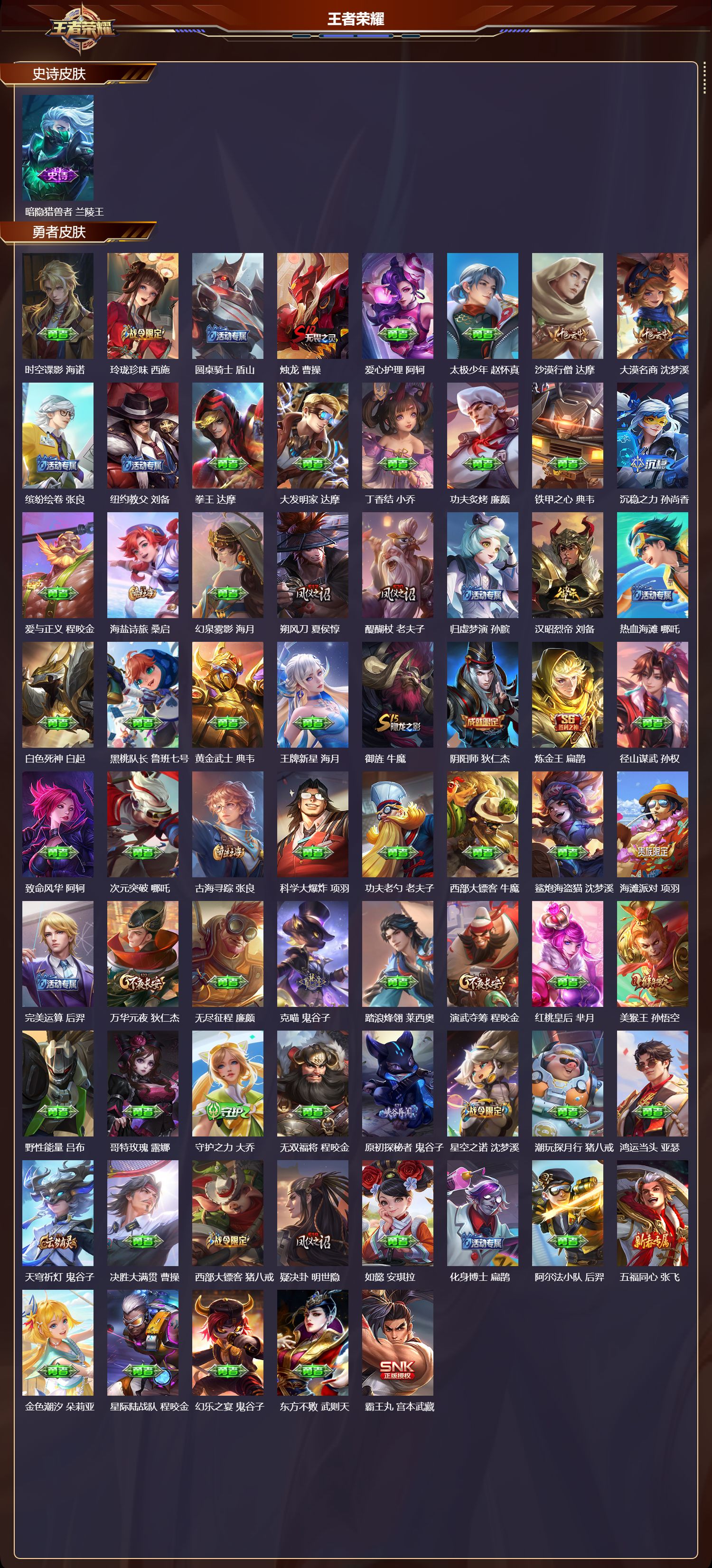 WZMK3445172王者荣耀账号详情图4