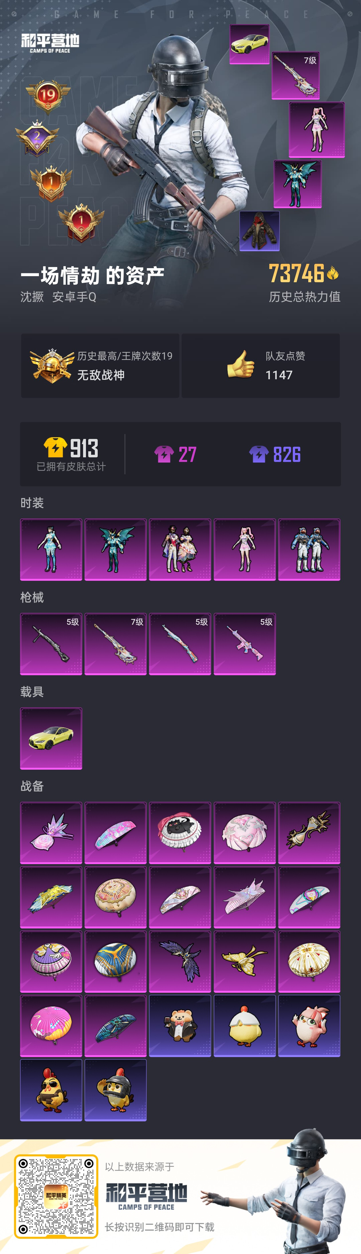 HPSJ3436795和平精英账号详情图2