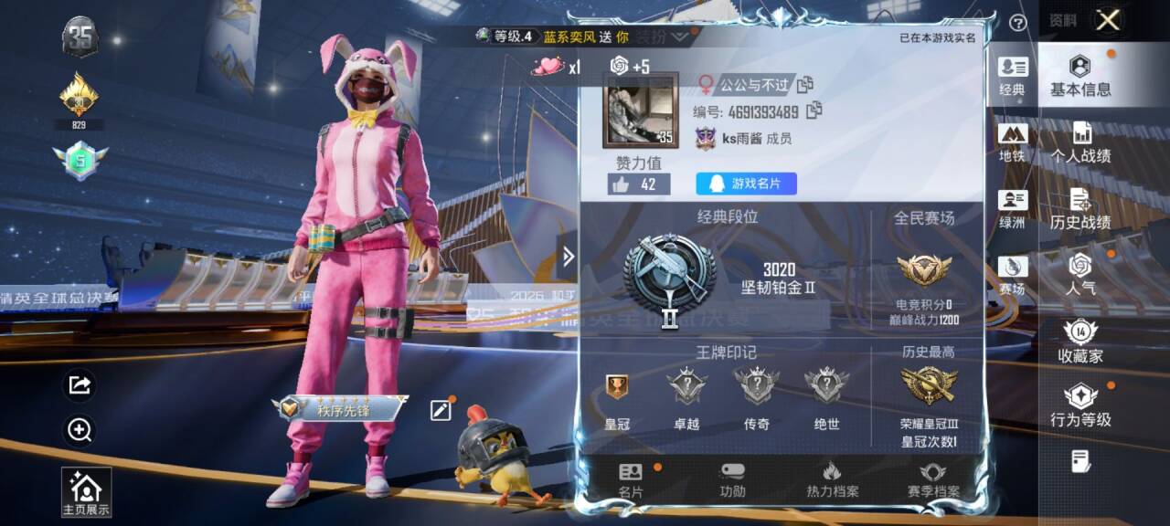 HPSJ3437544和平精英账号详情图4