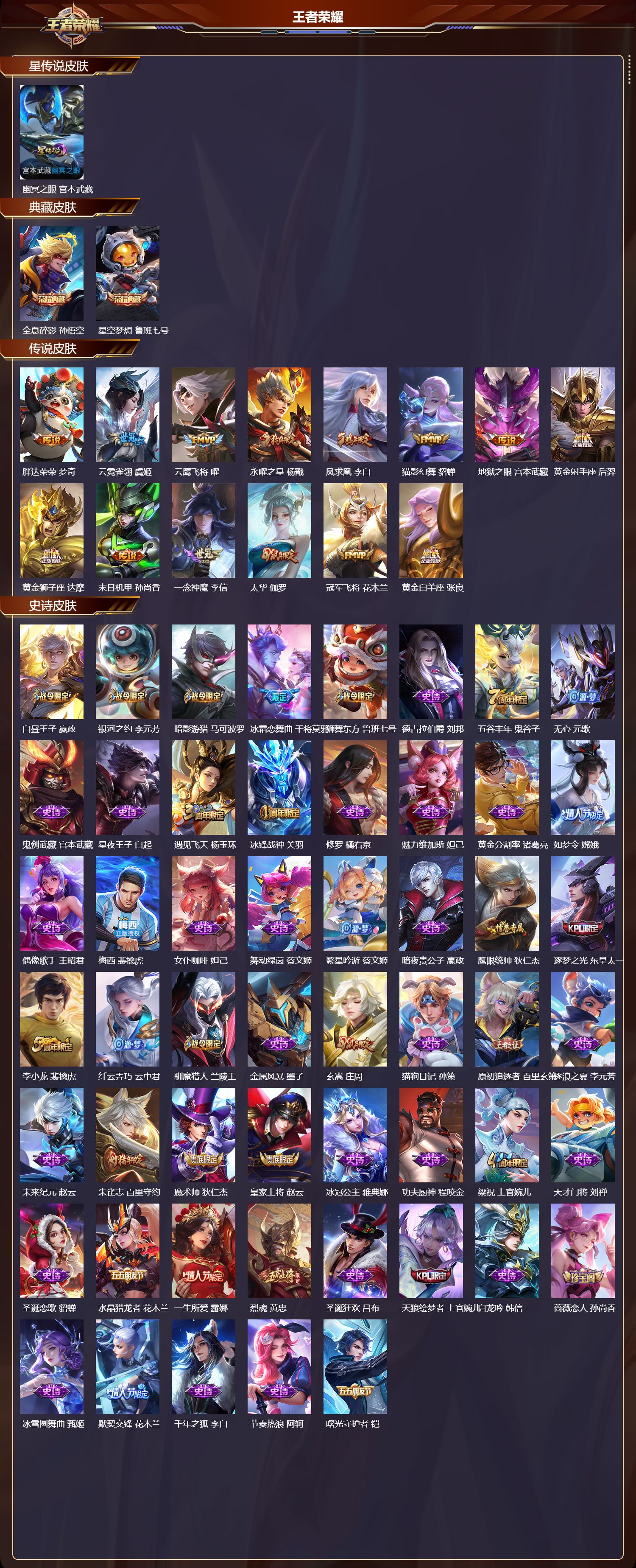 WZMK3445176王者荣耀账号详情图2 WZMK3445176王者荣耀账号详情图2