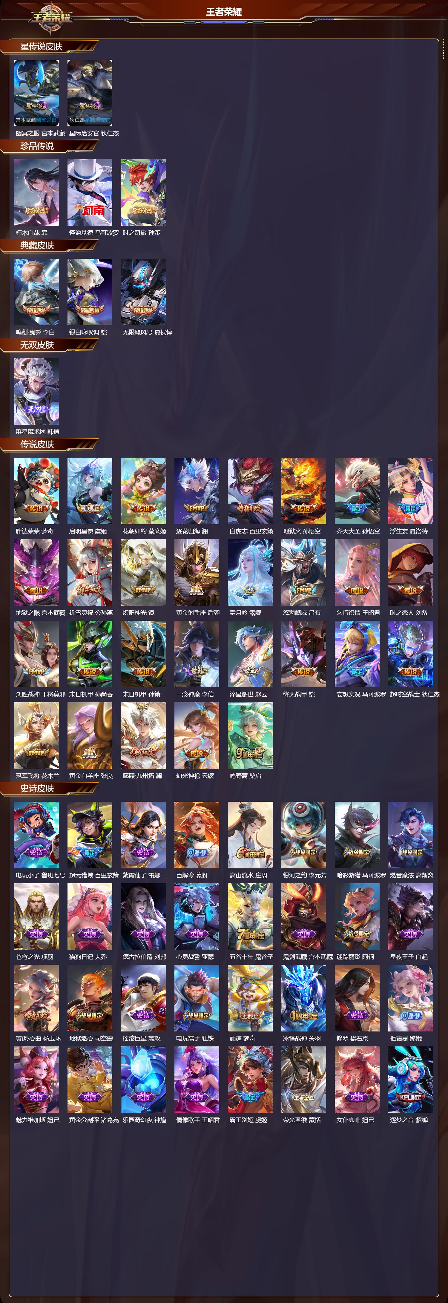 WZMK3445186王者荣耀账号详情图2 WZMK3445186王者荣耀账号详情图2