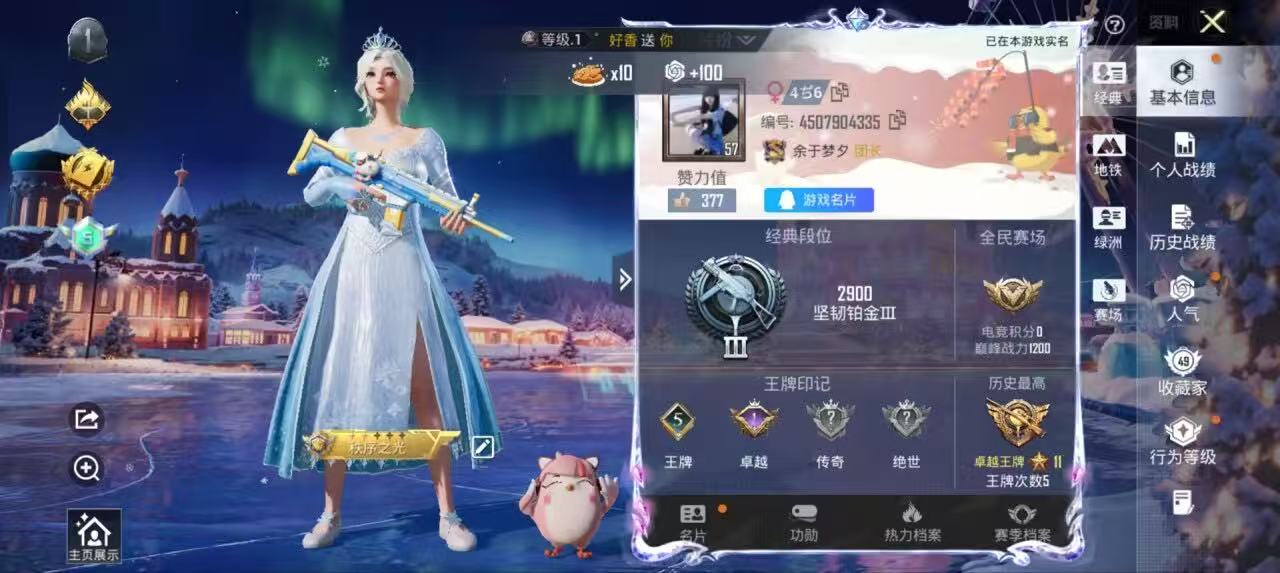 HPSJ3436974和平精英账号详情图3