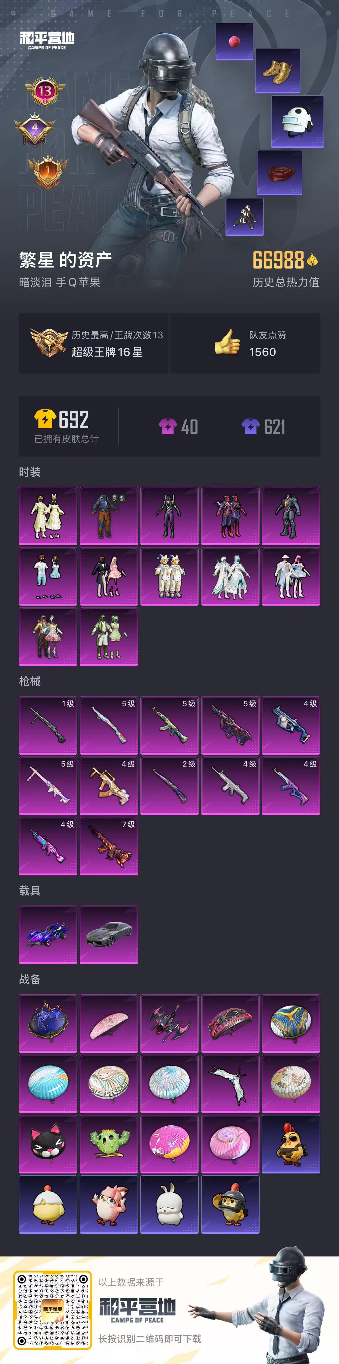 HPSJ3437555和平精英账号详情图4