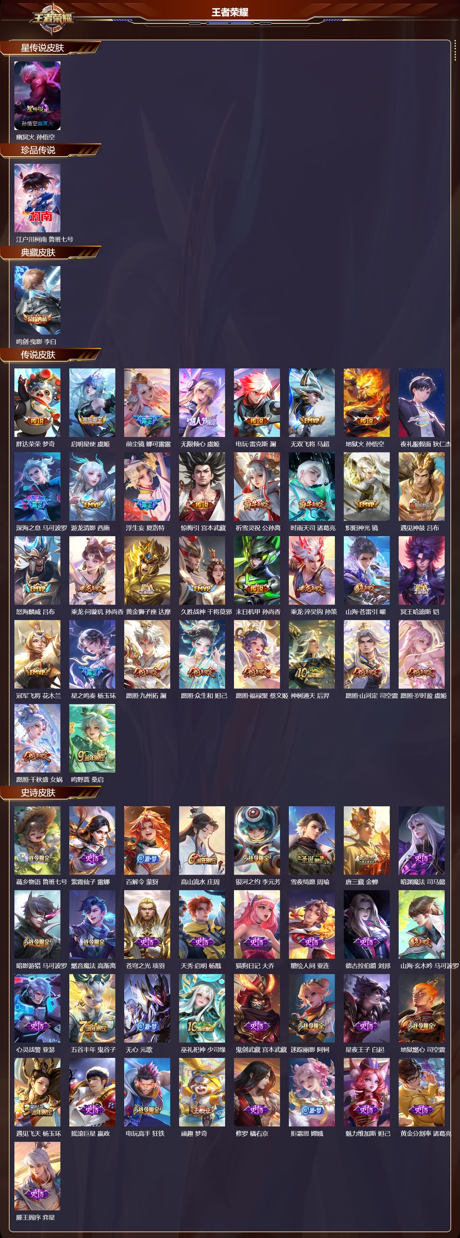 WZMK3445181王者荣耀账号详情图2