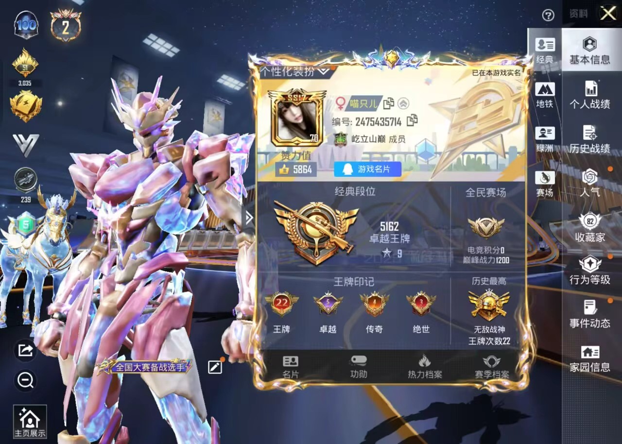 HPSJ3437935和平精英账号详情图2