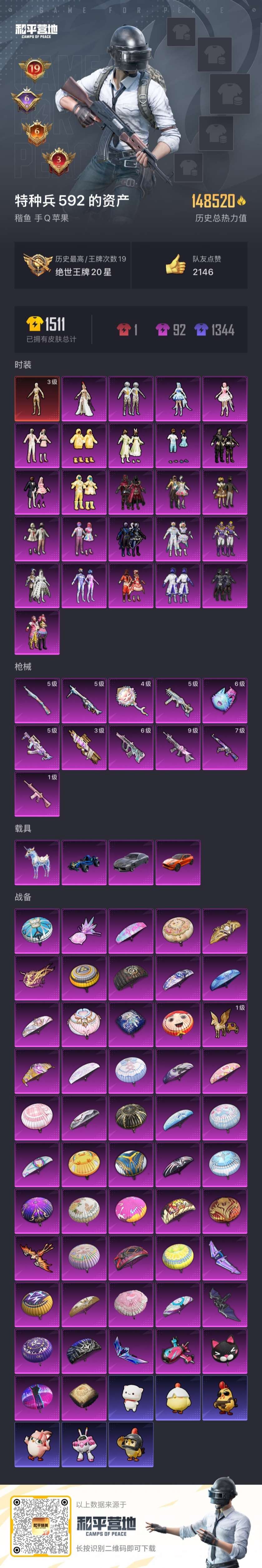 HPSJ3443460和平精英账号详情图4