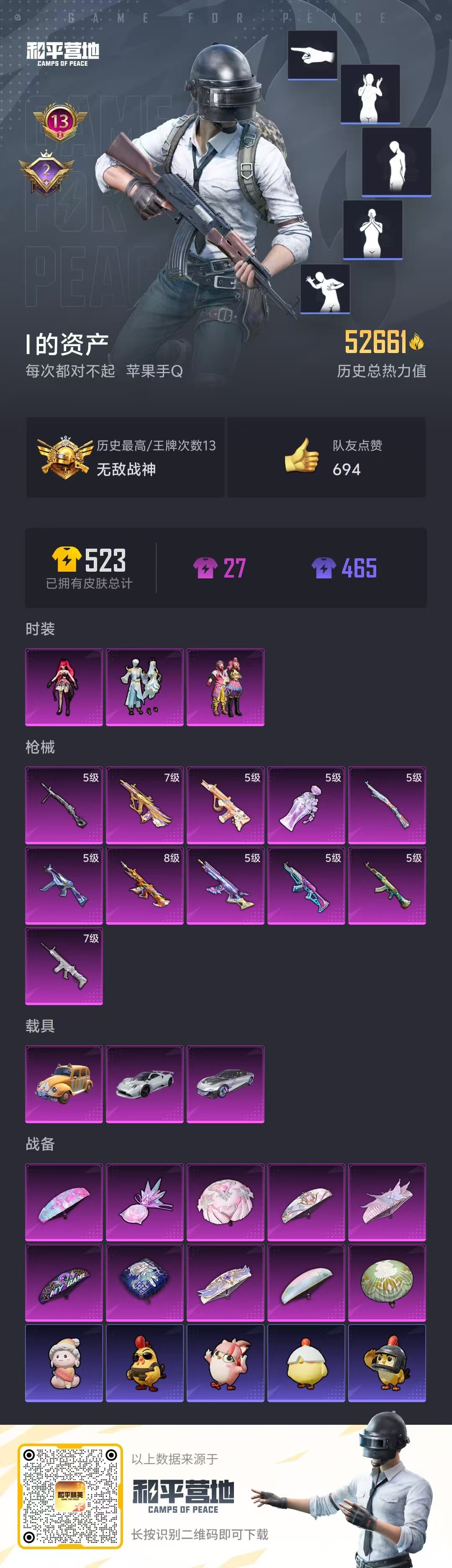 HPSJ3437852和平精英账号详情图4