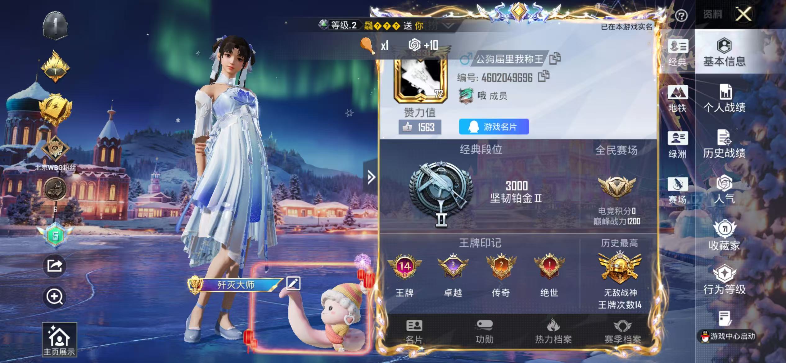 HPSJ3439763和平精英账号详情图2