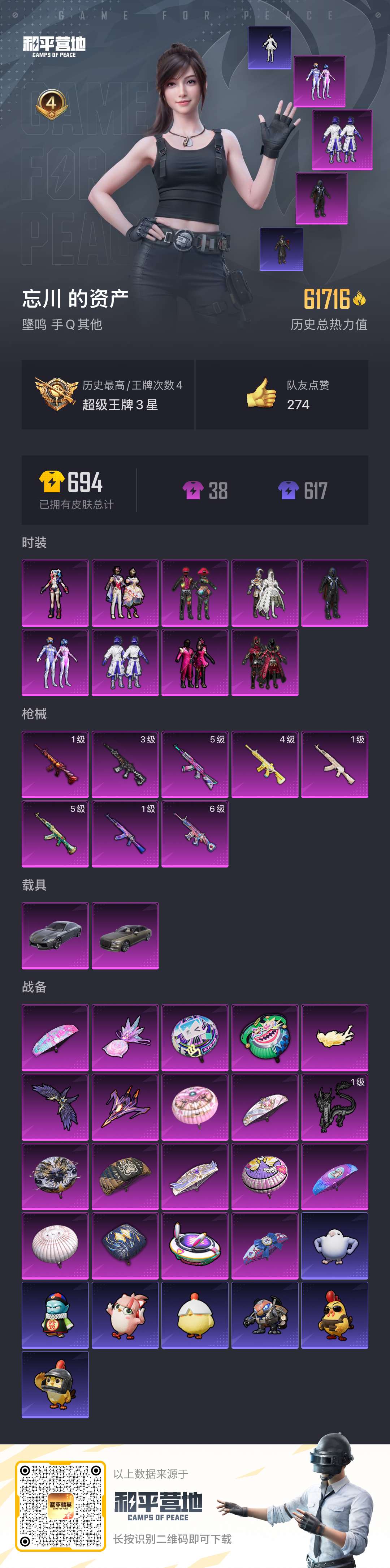 HPSJ3439627和平精英账号详情图3