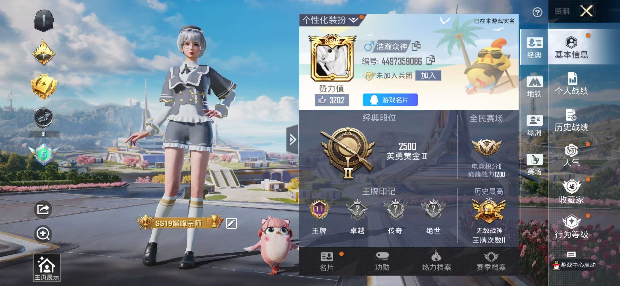 HPSJ3440537和平精英账号详情图2