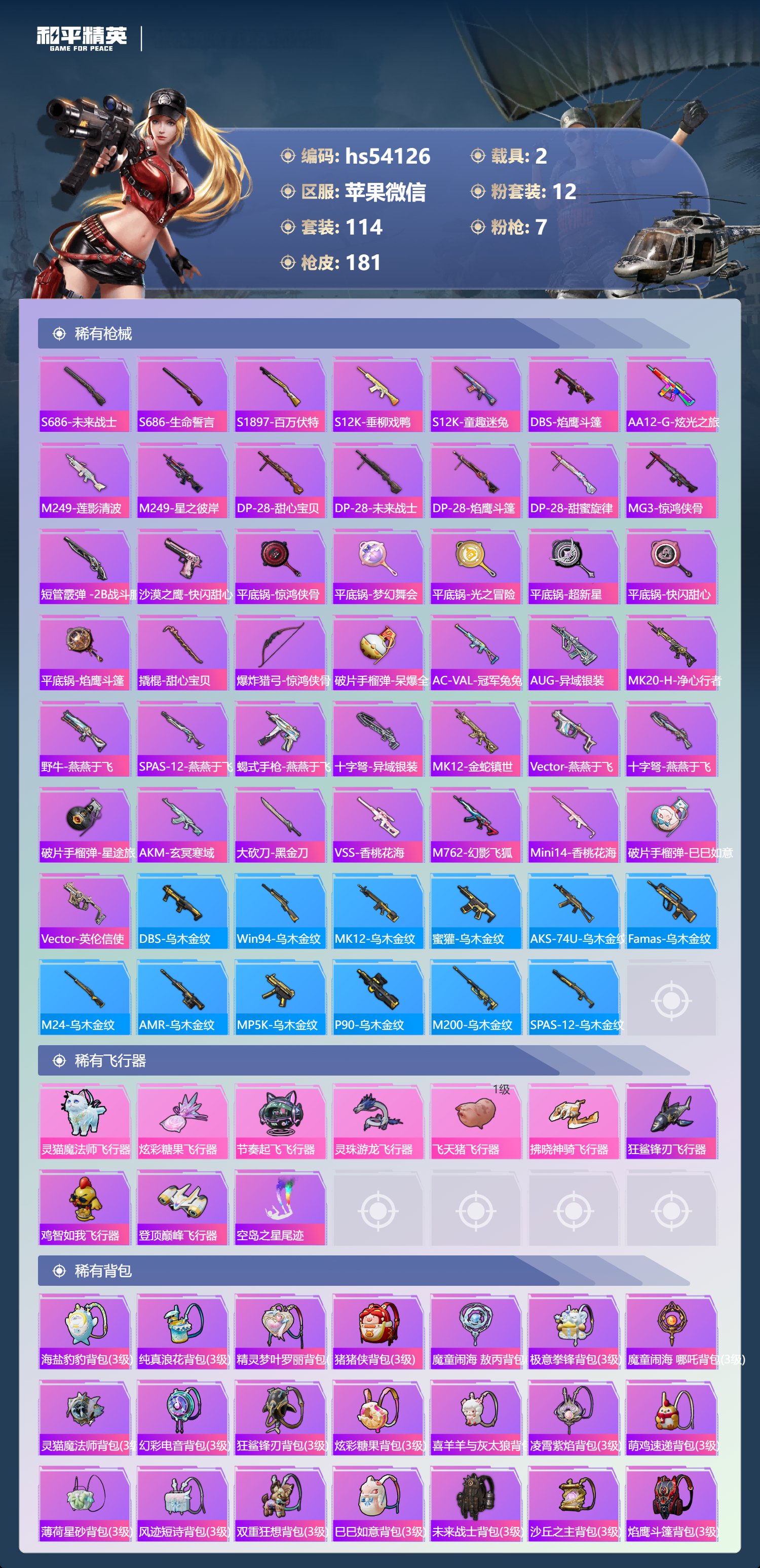 HPSJ3439805和平精英账号详情图8