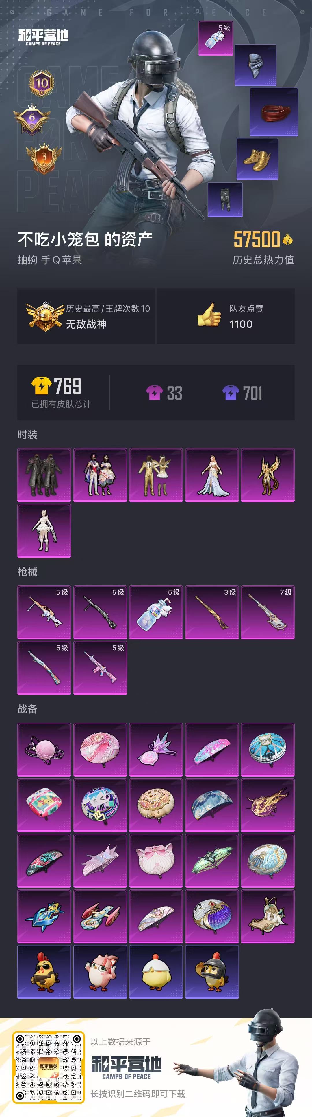 HPSJ3444829和平精英账号详情图3