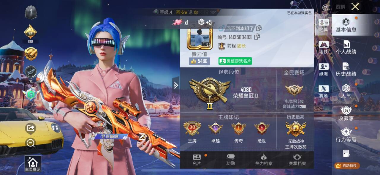 HPSJ3439621和平精英账号详情图2