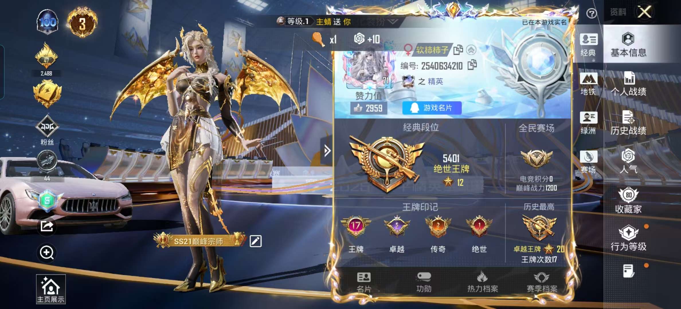 HPSJ3439629和平精英账号详情图2