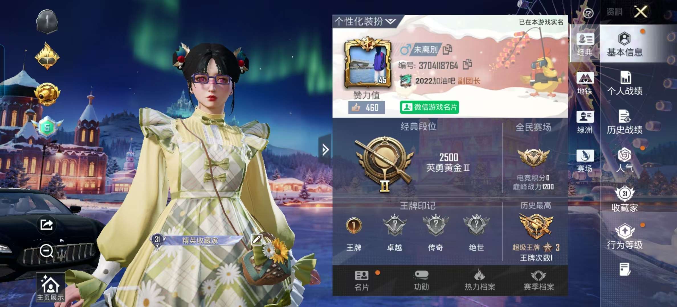 HPSJ3442526和平精英账号详情图2