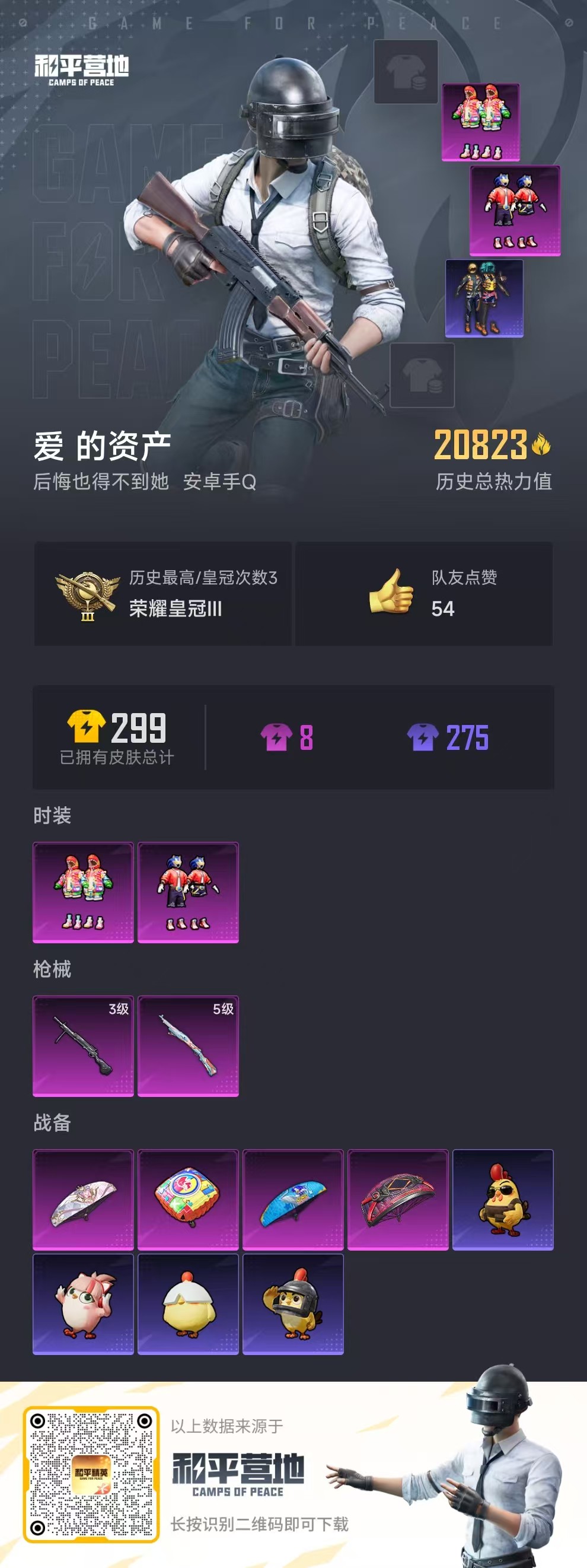 HPSJ3444863和平精英账号详情图3