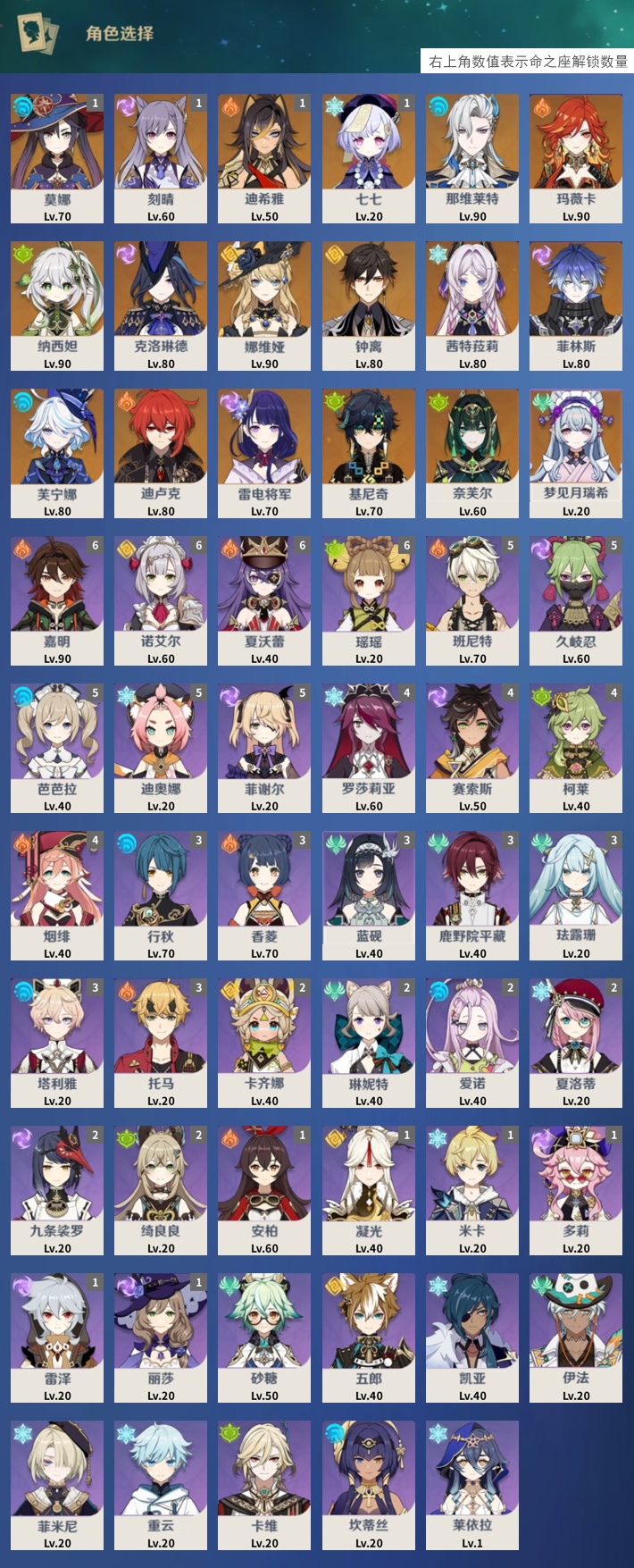 YSMK316865原神账号详情图3 YSMK316865原神账号详情图3