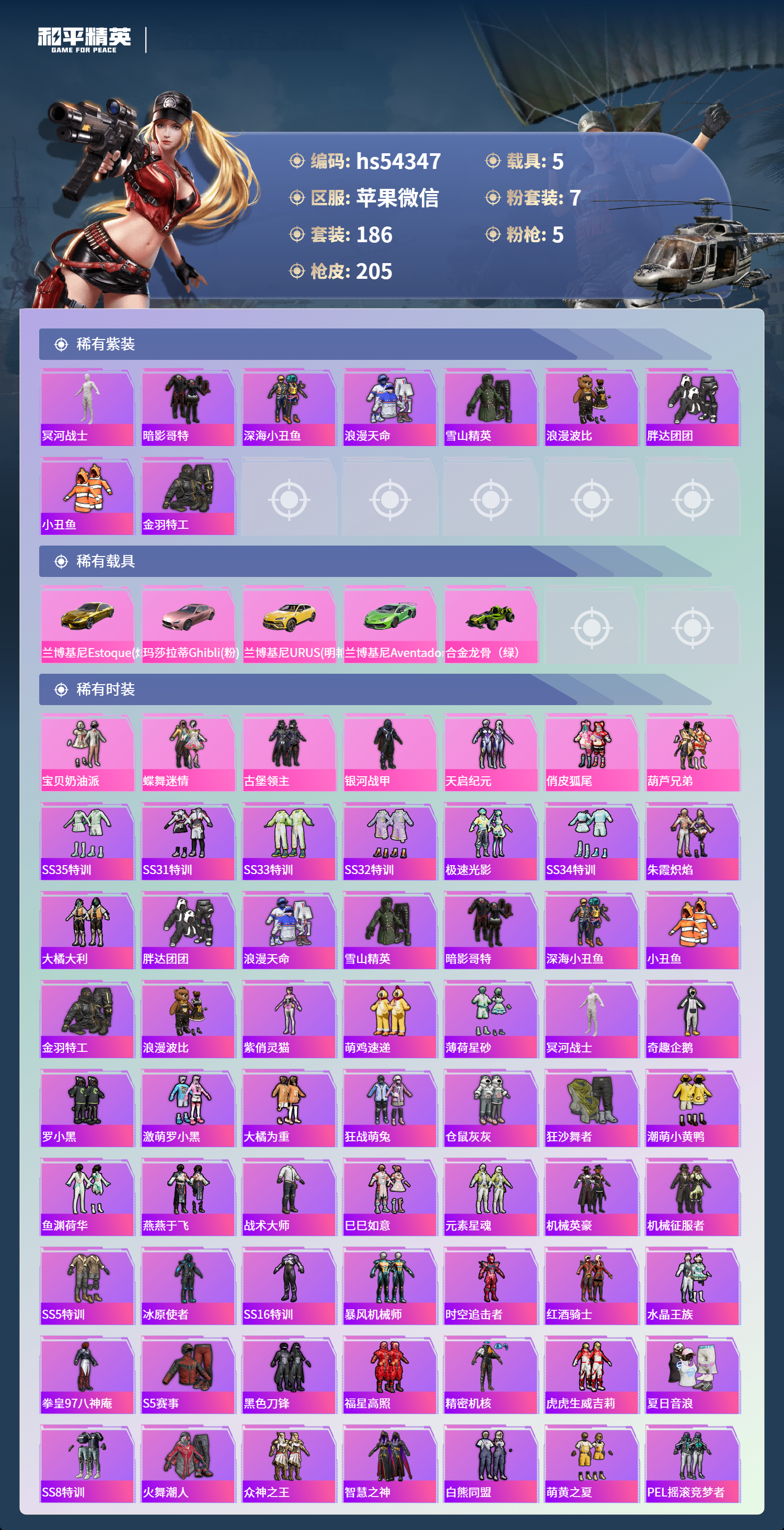 HPSJ3442473和平精英账号详情图5