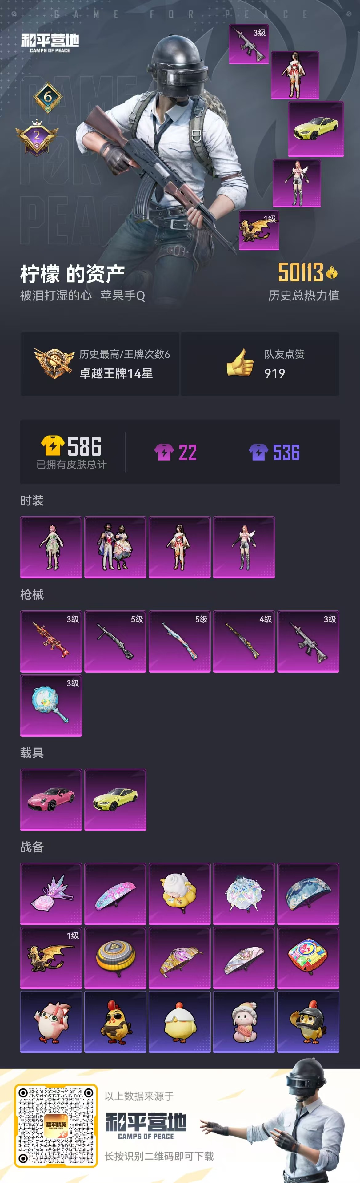 HPSJ3442039和平精英账号详情图3