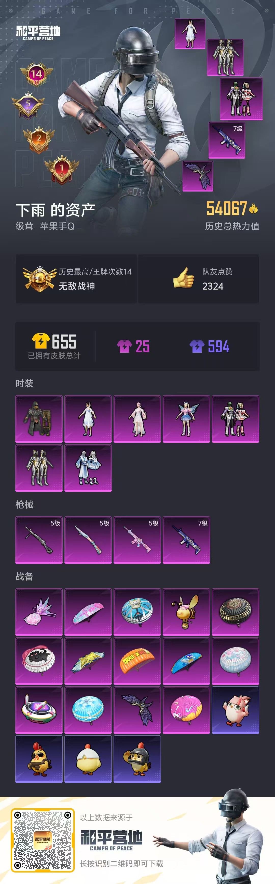 HPSJ3442314和平精英账号详情图4