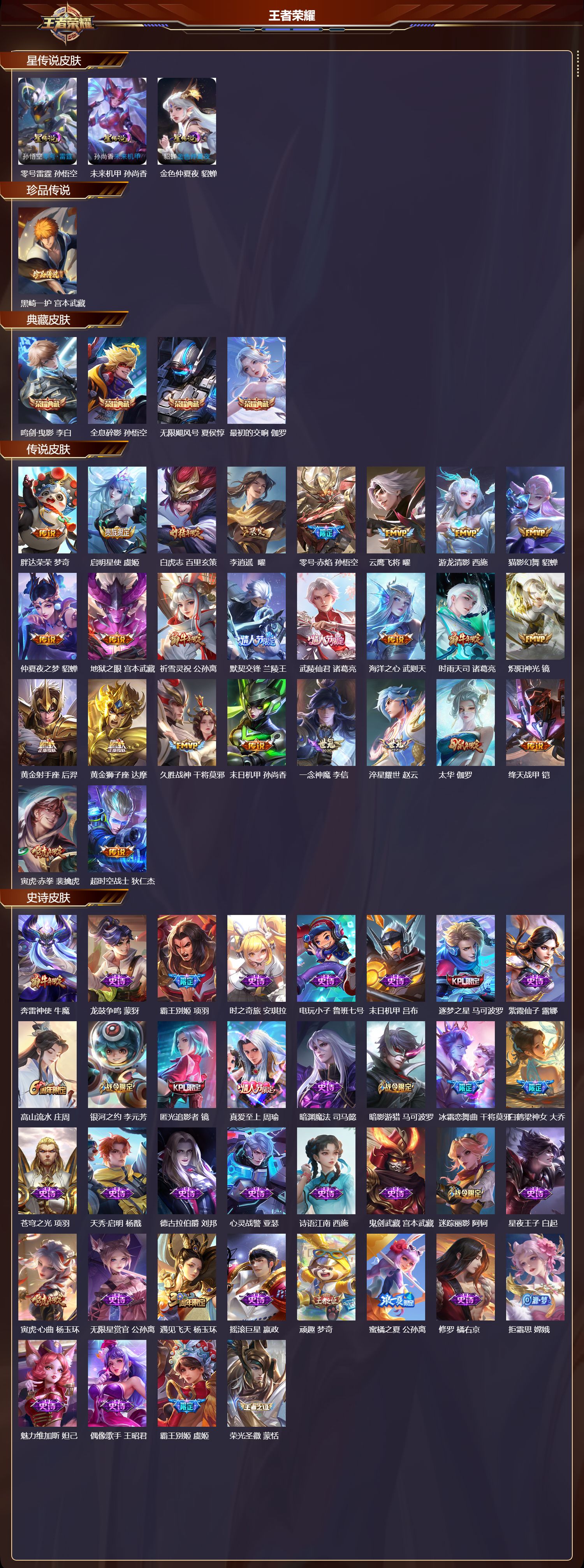 WZMK3457228王者荣耀账号详情图2 WZMK3457228王者荣耀账号详情图2