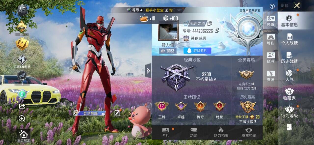 HPSJ3441911和平精英账号详情图2