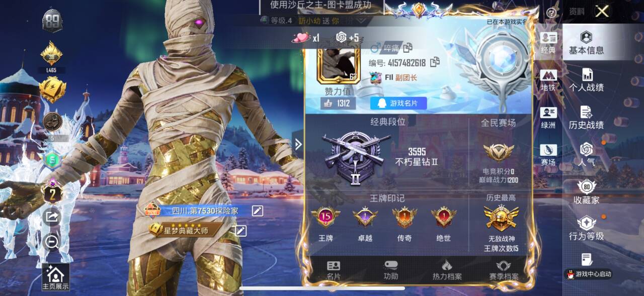 HPSJ3441936和平精英账号详情图2