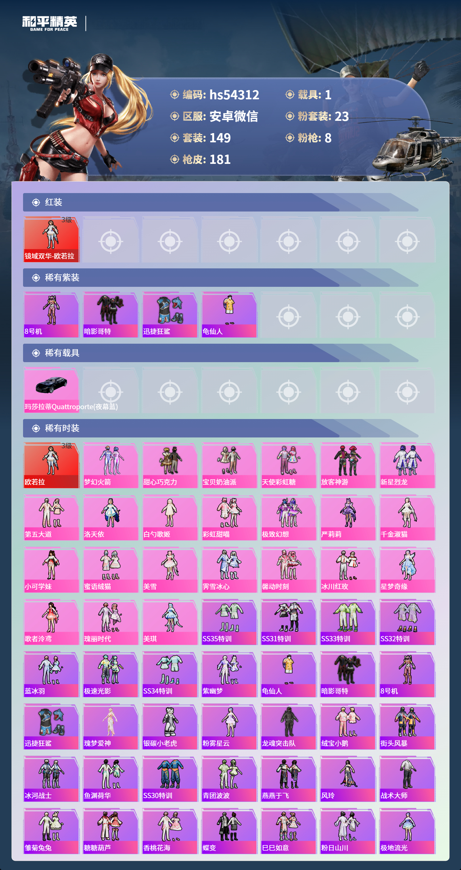 HPSJ3442434和平精英账号详情图4