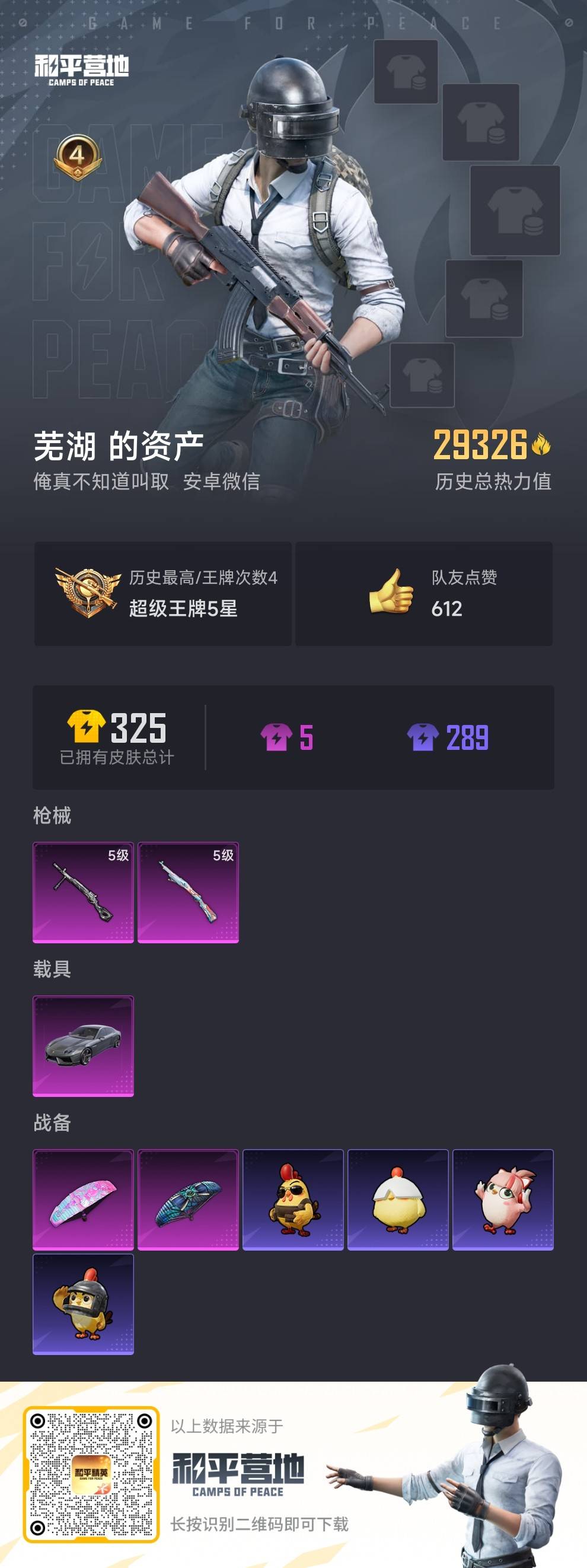 HPSJ3442464和平精英账号详情图4