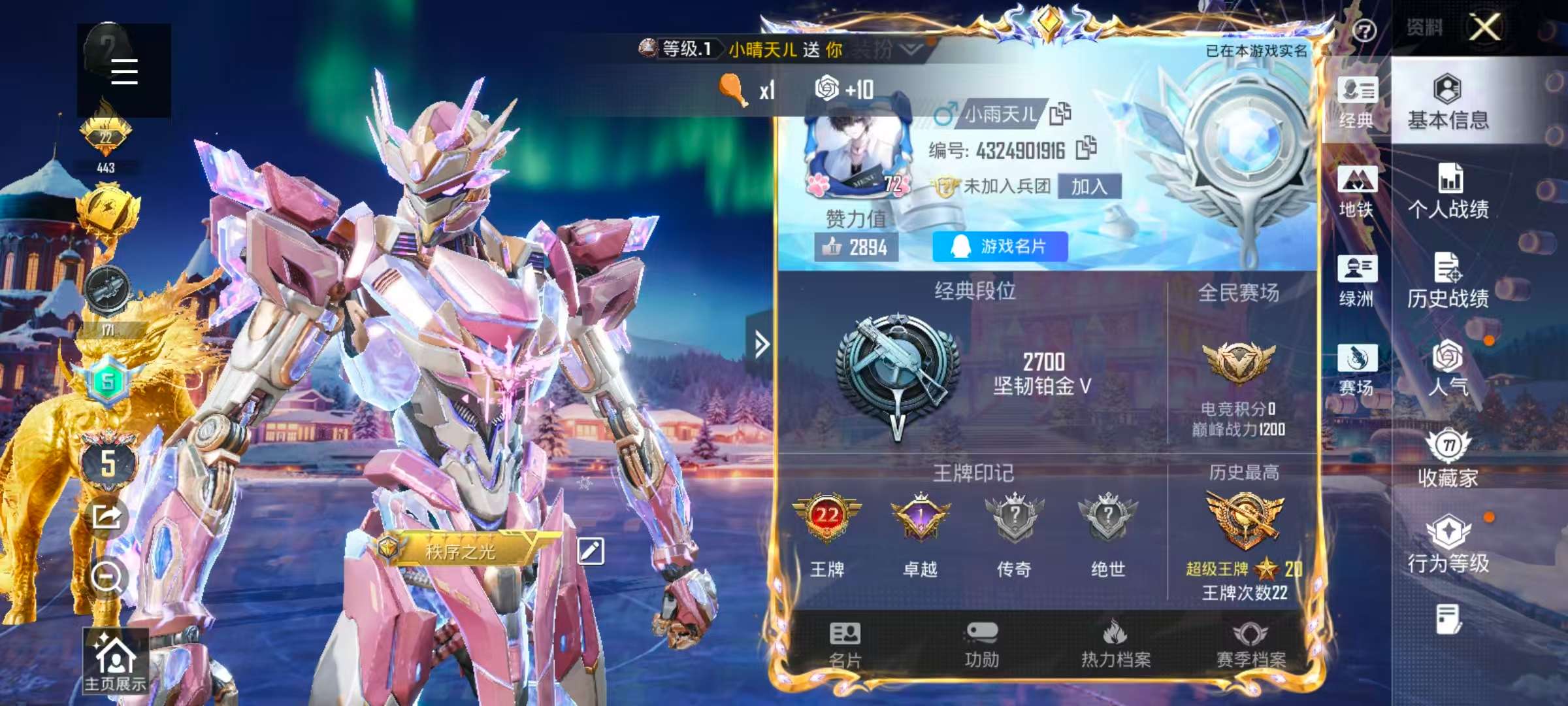 HPSJ3441912和平精英账号详情图2