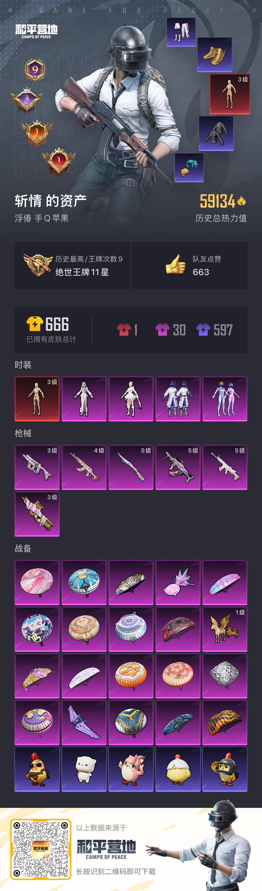 HPSJ3443501和平精英账号详情图4