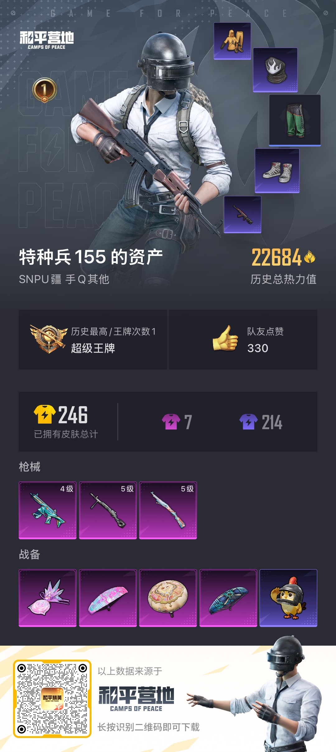 HPSJ3446158和平精英账号详情图4