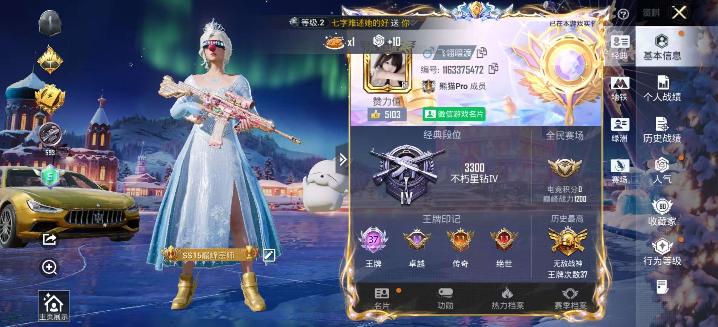 HPSJ3443497和平精英账号详情图2