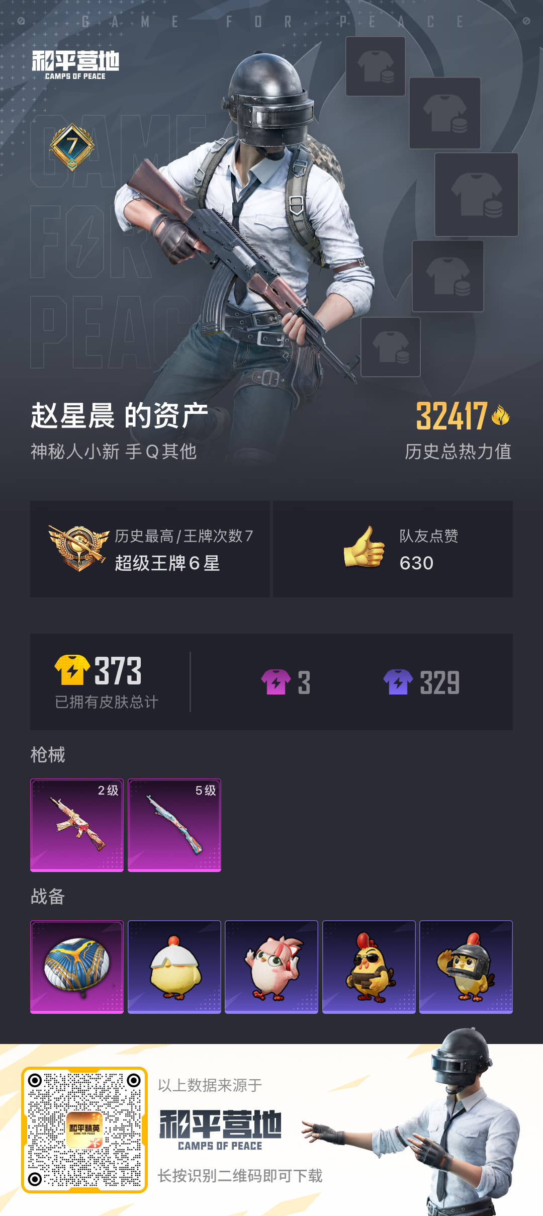 HPSJ3443604和平精英账号详情图3