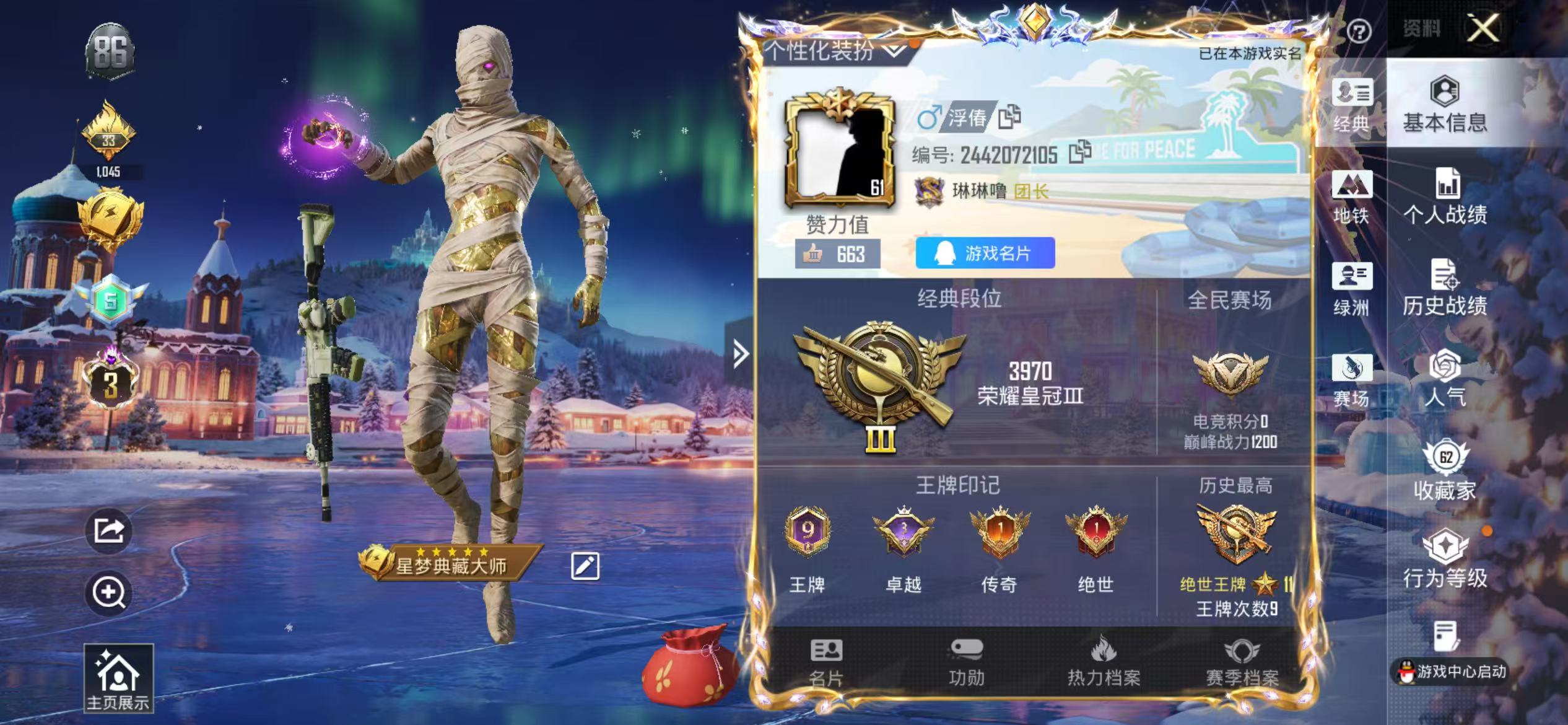 HPSJ3443501和平精英账号详情图2