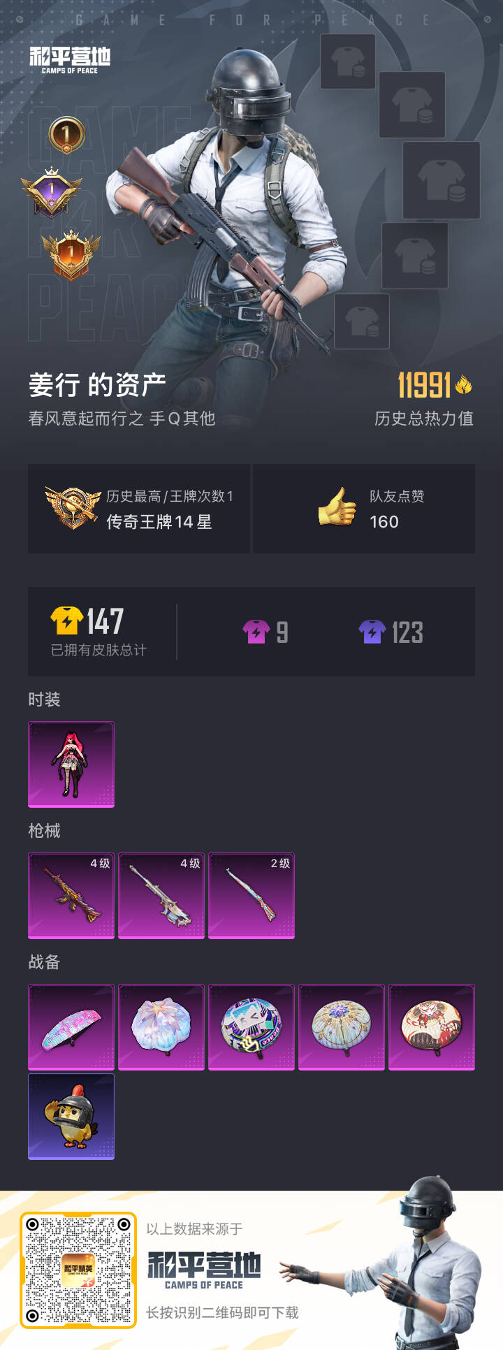 HPSJ3443474和平精英账号详情图3