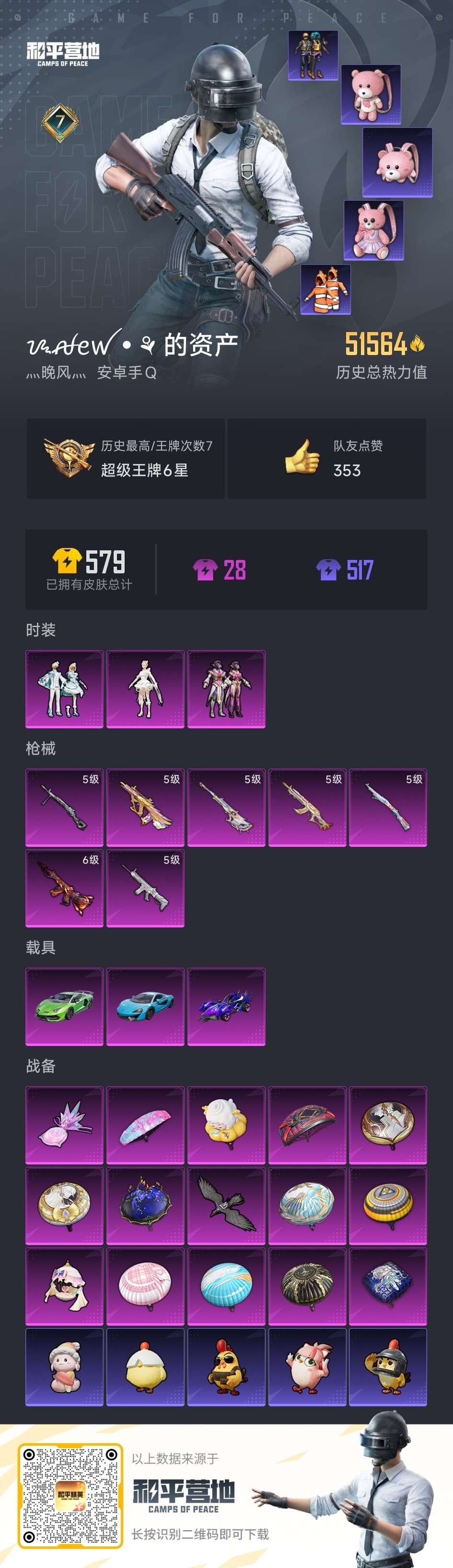 HPSJ3443754和平精英账号详情图3