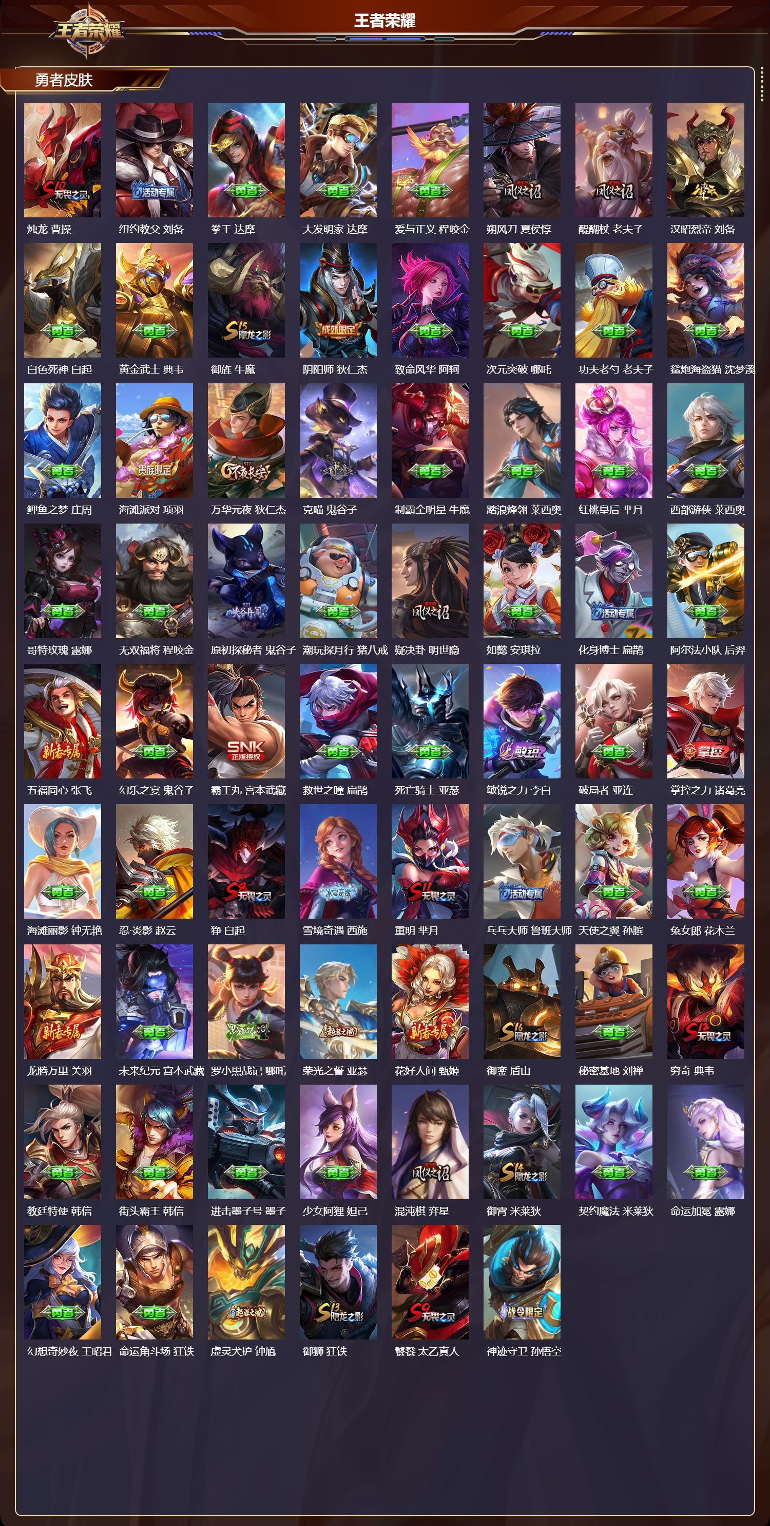 WZMK3463201王者荣耀账号详情图3