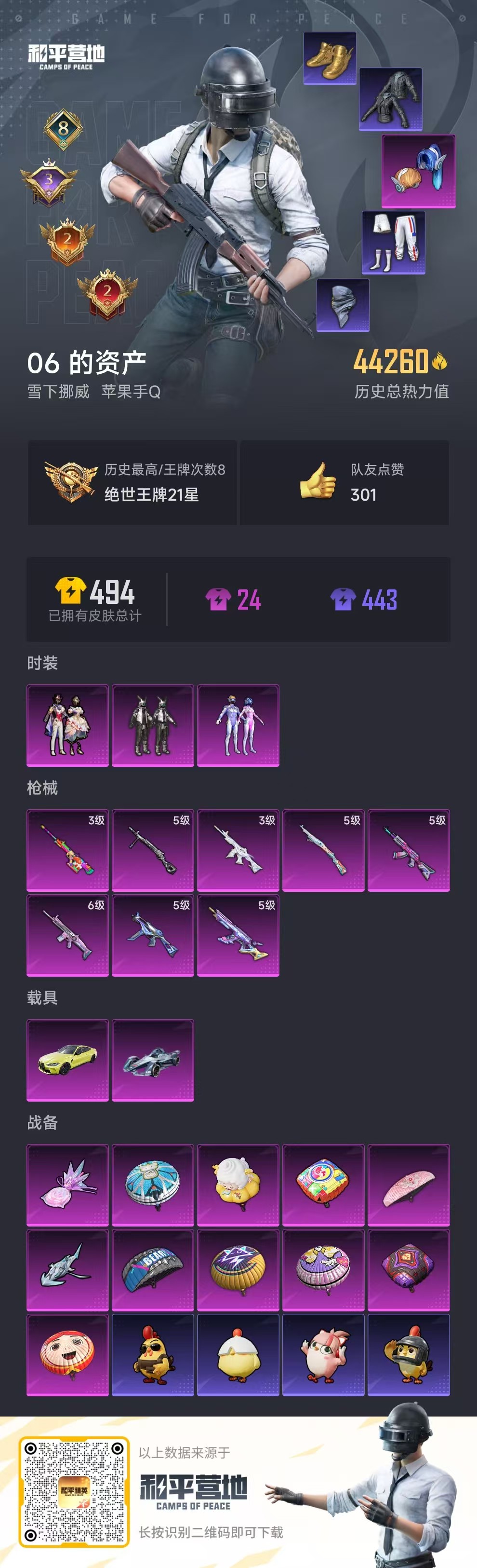 HPSJ3446156和平精英账号详情图3