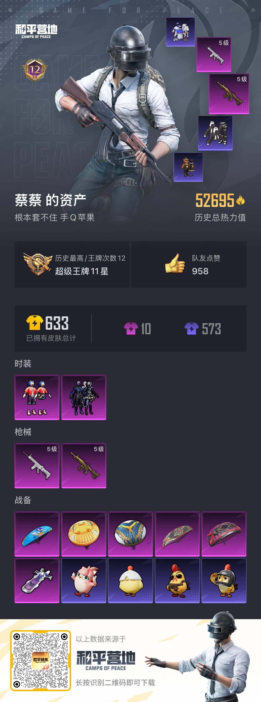 HPSJ3444094和平精英账号详情图3