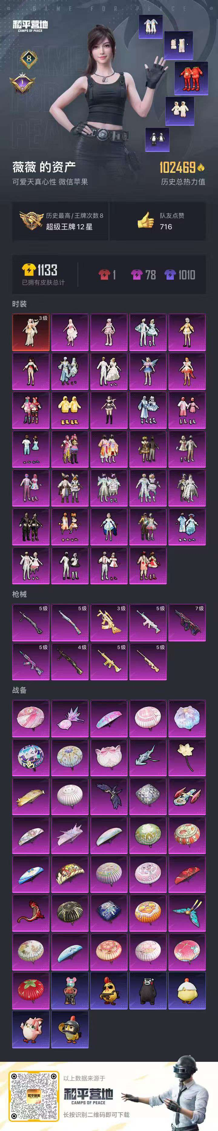 HPSJ3443693和平精英账号详情图3