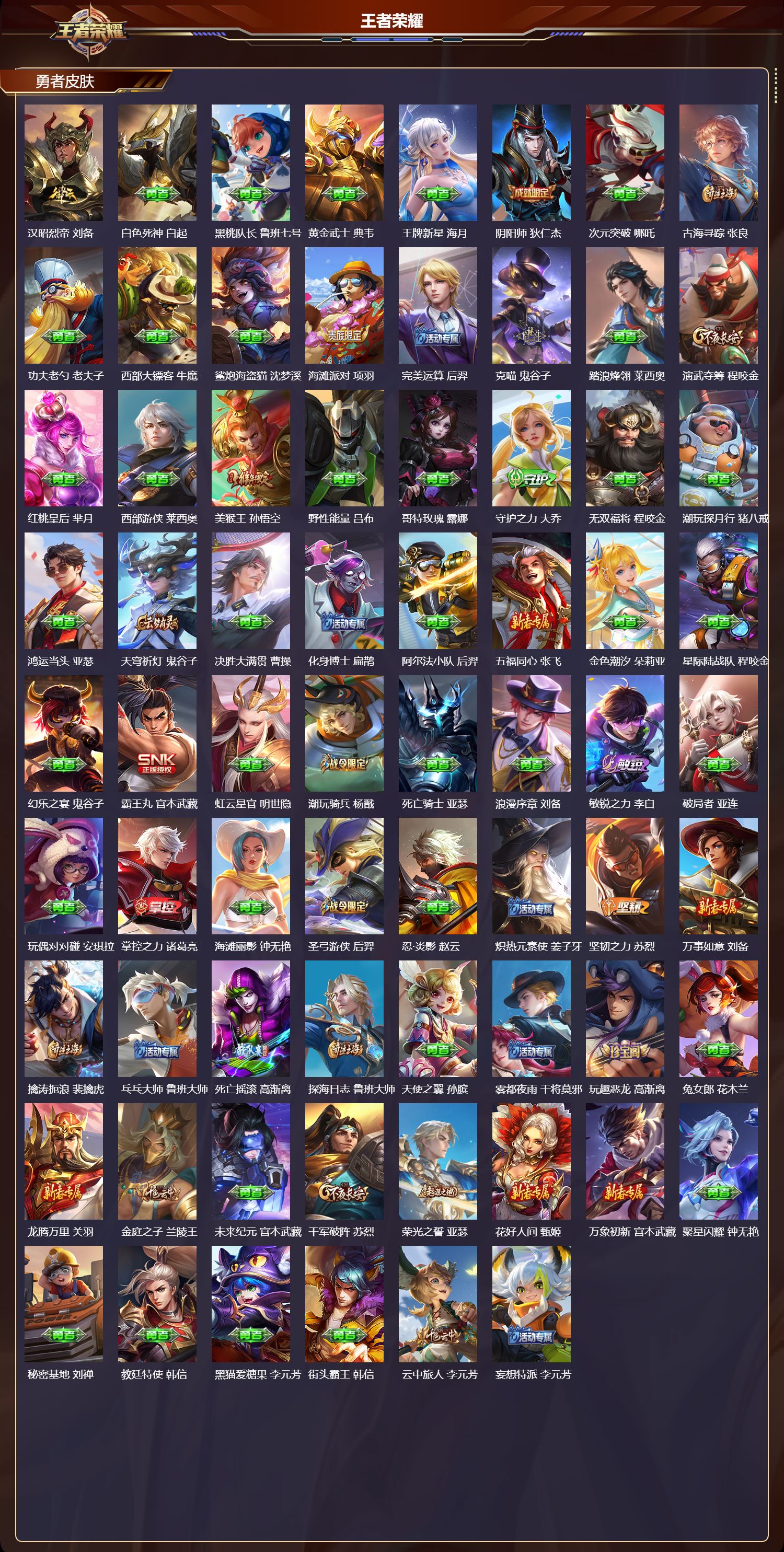 WZMK3463176王者荣耀账号详情图4