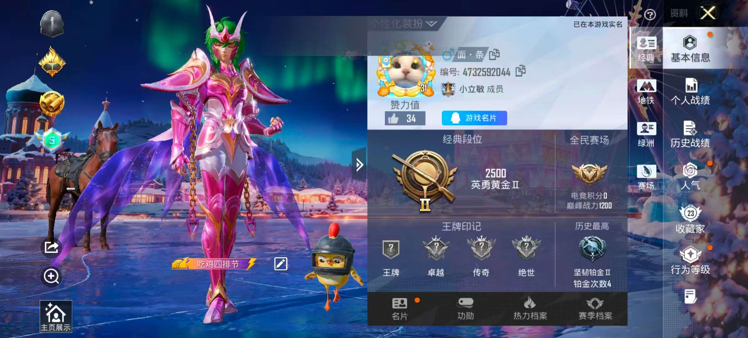 HPSJ3447511和平精英账号详情图4