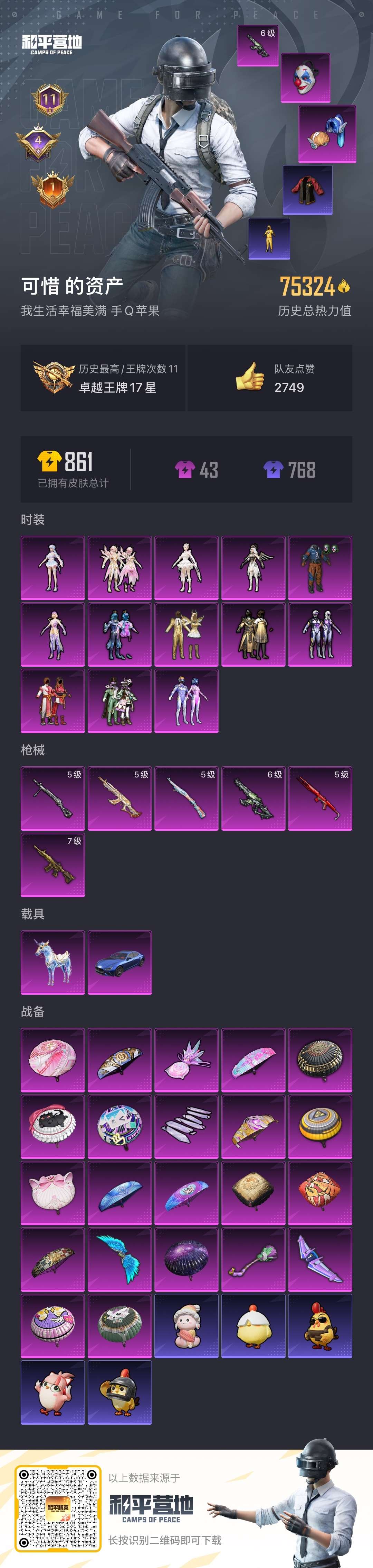 HPSJ3446178和平精英账号详情图3