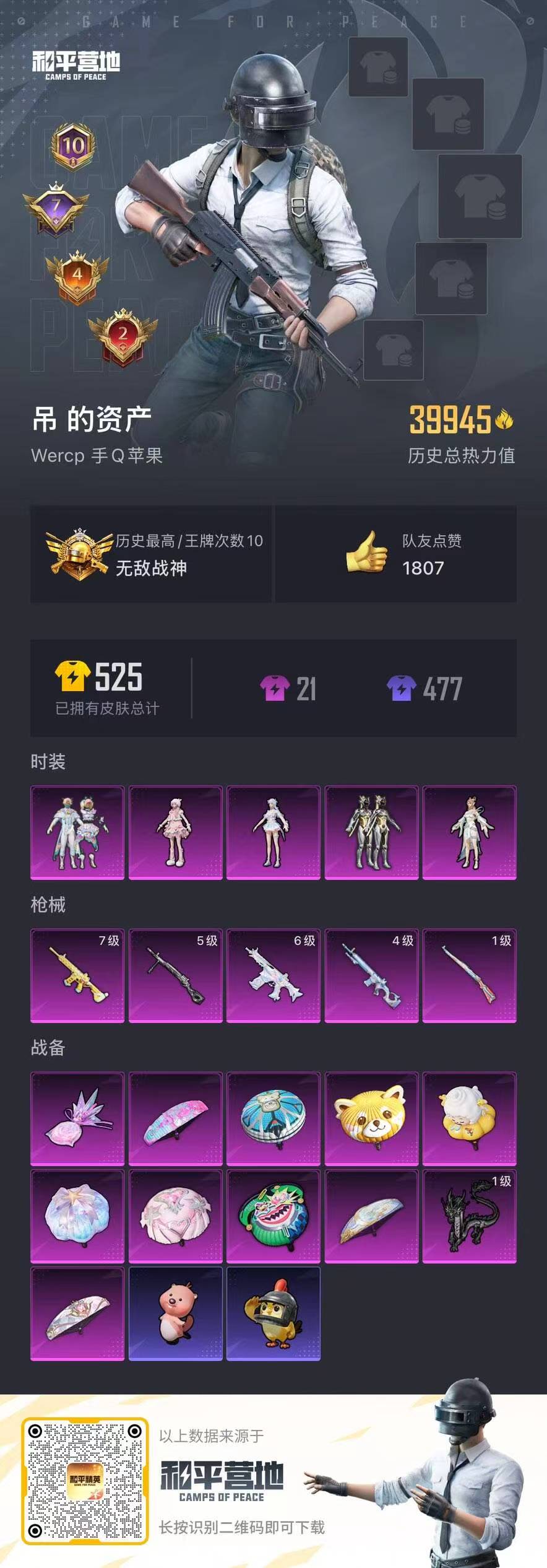 HPSJ3447899和平精英账号详情图3