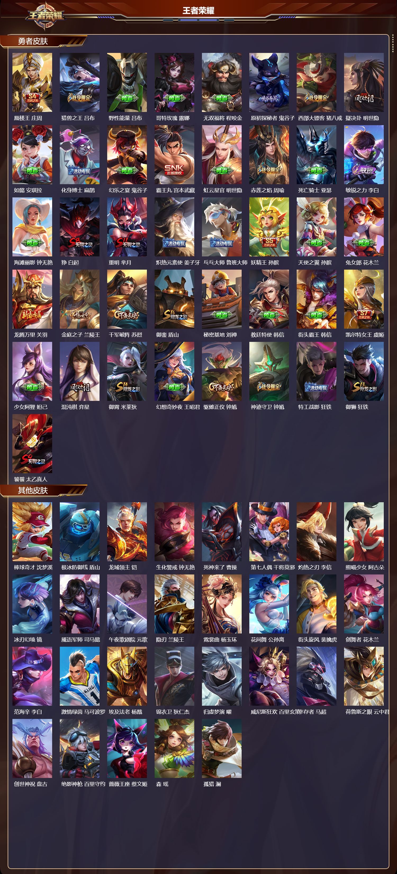 WZMK3463167王者荣耀账号详情图3