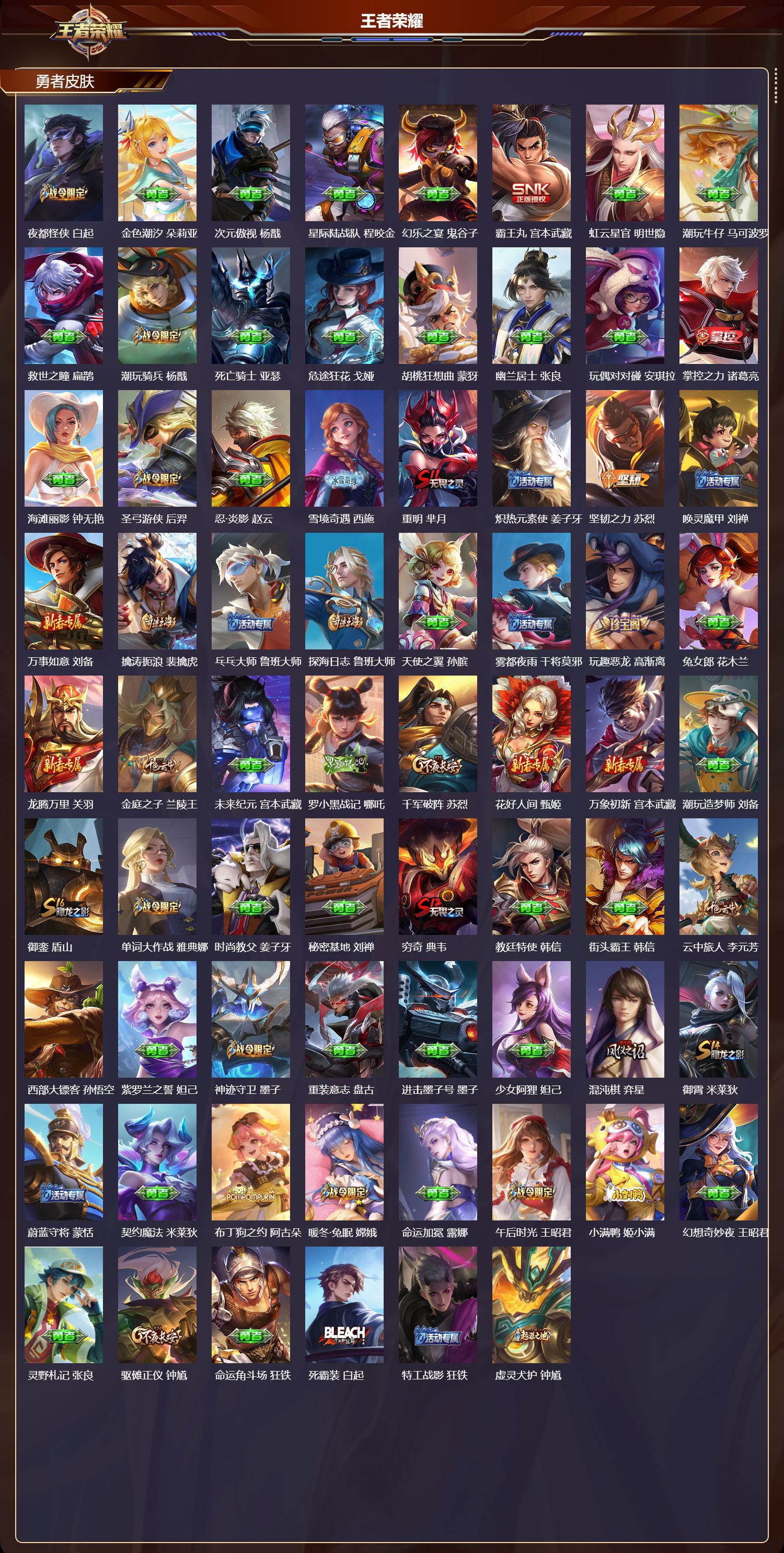 WZMK3463173王者荣耀账号详情图5