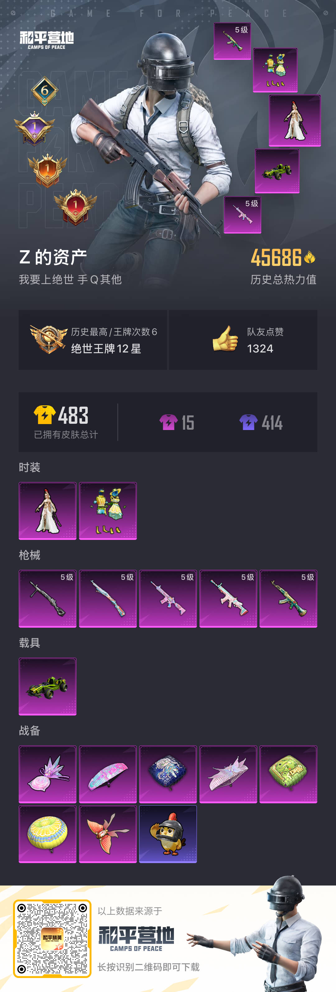 HPSJ3443860和平精英账号详情图2